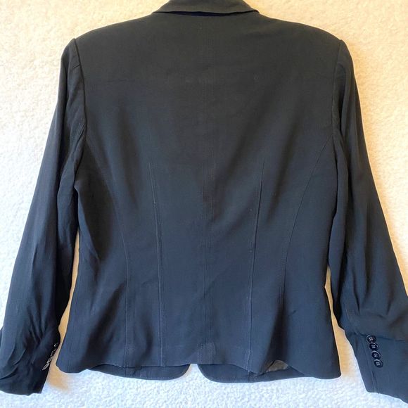 Talbots‎ Womens Three Button Lined Blazer Black Size 6 Italian Fabric - Picture 3 of 11